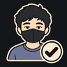 AunChecked logo — mascot Aun with a verified check badge