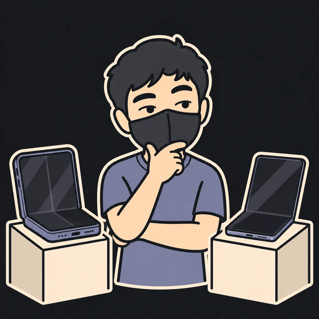 Aun mascot comparing two open foldable phones side by side — which foldable to buy today